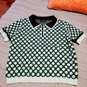 Cider short sleeved sweater with collar, size XL